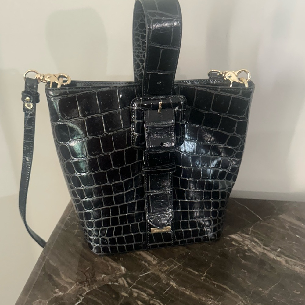 Elegant Black Croc-Embossed Women's Bag